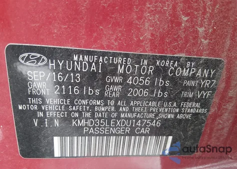 2013 Hyundai Elantra Gt из США, поврежденный, VIN KMHD35LEXDU147546